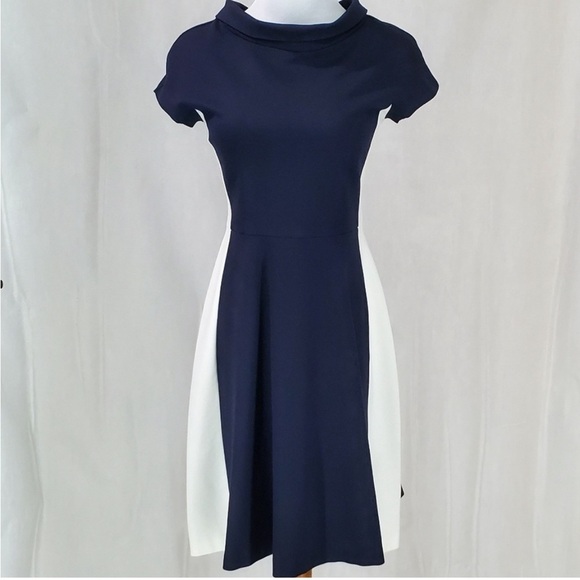 Hobbs Dresses Hobbs London Lenora Dress Sz 4 Navy/White Elegant Classy Hourglass - Picture 5 of 14